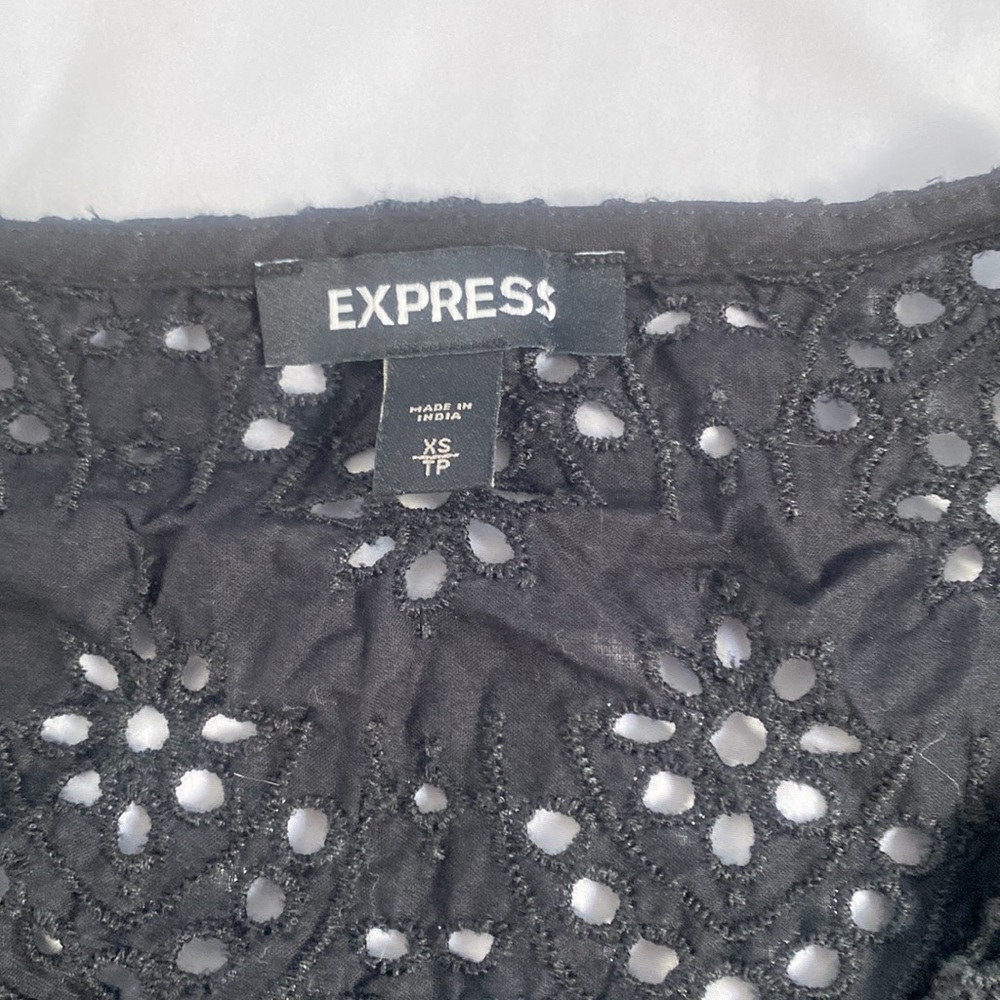 Express Embroidered Eyelet Flutter Beaded Open Sh… - image 5